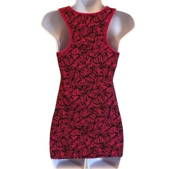 Miley Cyrus Tank Top Pink and Black Butterflies Junior Large - Picture 5 of 7
